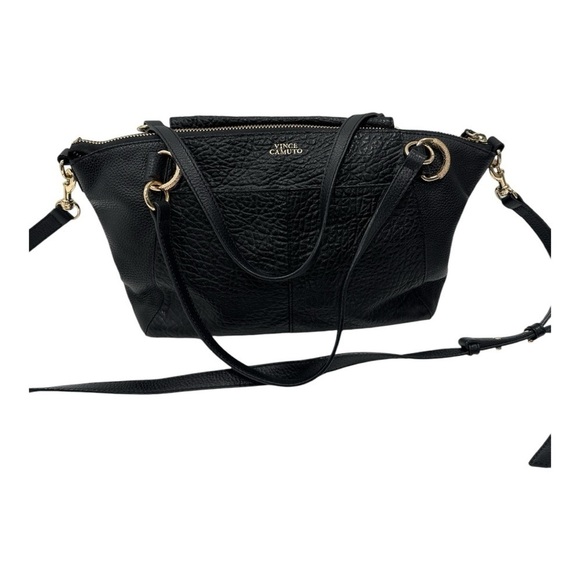 VINCE CAMUTO RAYA SATCHEL HANDBAG PURSE Black Leather - Picture 10 of 10